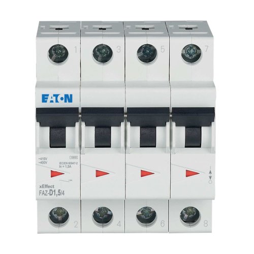 Eaton Installatie-automaat (MCB) FAZ, 4P, 1,5A, D-curve, 15kA - Eaton wa sg283120 c - 20068185