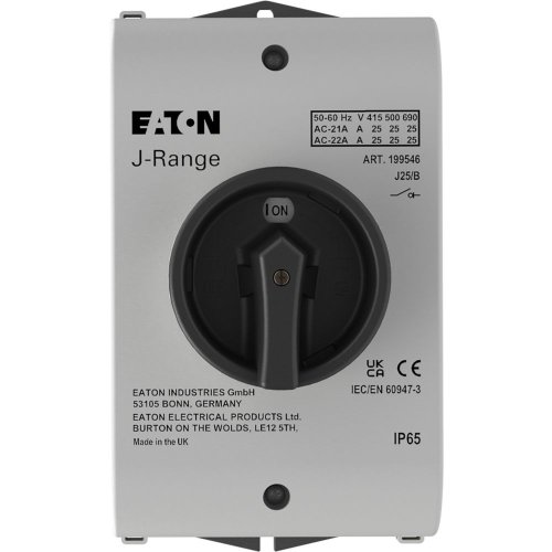 Eaton Hoofdschakelaar, 3-polig, 25 A, Aan - Uit, opbouw, witte behuizing, kn - Eaton y7 199546 c - 20064106