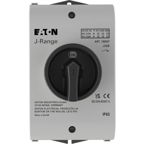 Eaton Hoofdschakelaar, 3-polig, 32 A, Aan - Uit, opbouw, witte behuizing, kn - Eaton y7 199547 c - 20064107