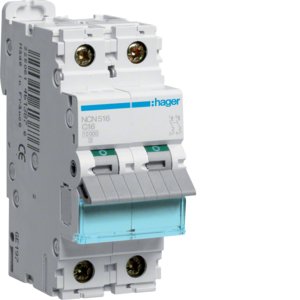 HAGER automaat 1p+n c16a NCN516 - Efd6b83530d7d40636792ce355d60bf4 - 11000025