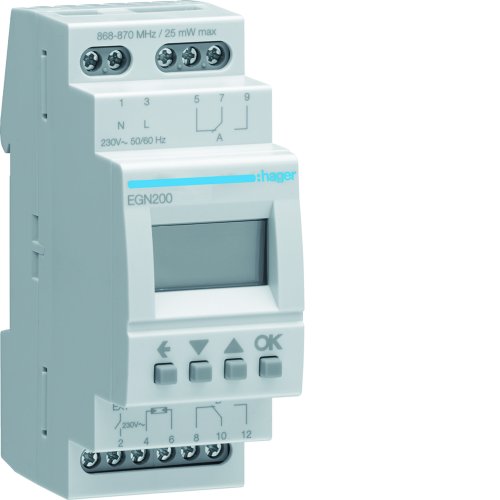 HAGER programmaklok digitaal 2x wissel bluetooth EGN200 - Egn200 - 8411711
