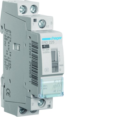 HAGER magneetschakelaar 25a 2m 24vac ERD225 - Erd225 - 11010462