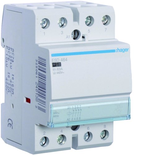HAGER magneetschakelaar 63a 4v 24vac ESD464 - Esd464 - 11008808