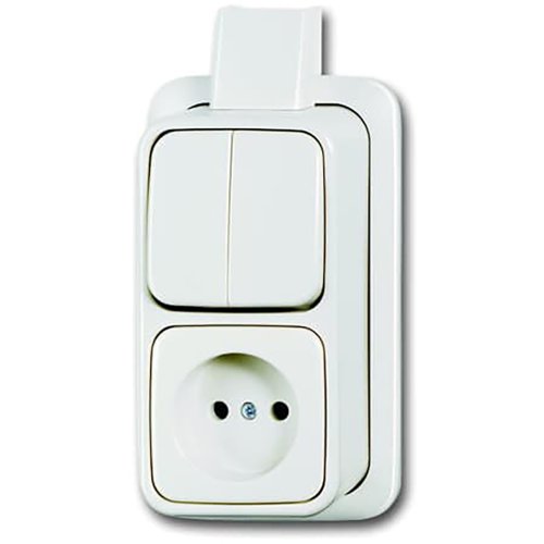 ABB Busch-Jaeger combinatie serie + plaat opb AP alpin - F 2601 5 2300apjw - 20088229