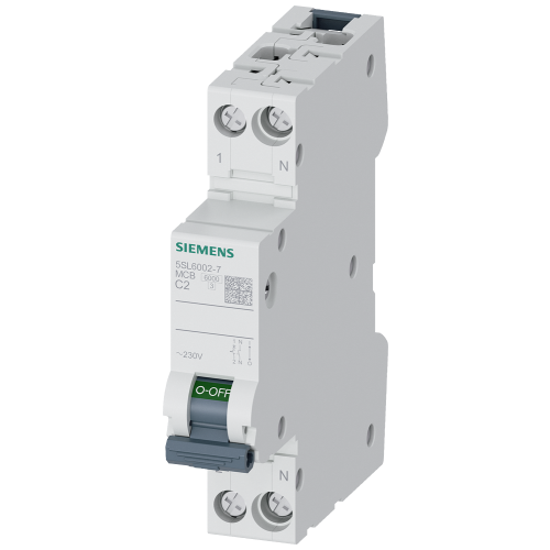 SIEMENS automaat 1p+n c2a 6ka 5SL60027 - G i202 xx 81005p - 11003509