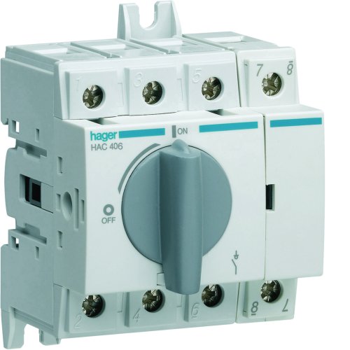 HAGER hoofdschakelaar 63a 4p HAC406 - Hac406 - 11004763