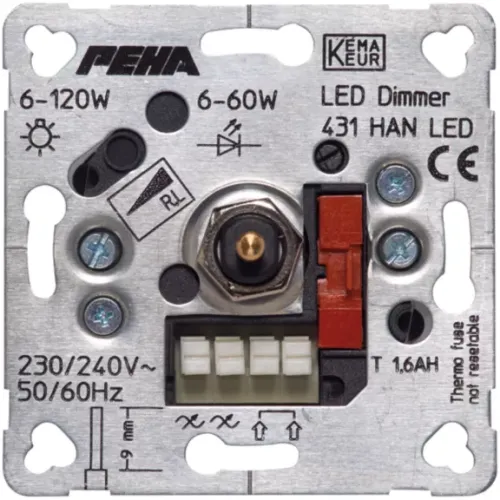PEHA dimmer led 6-60w D 431 HAN LED O.A. - Hbt electrical 00260623 peharotarydimmer primaryimage - 3005132