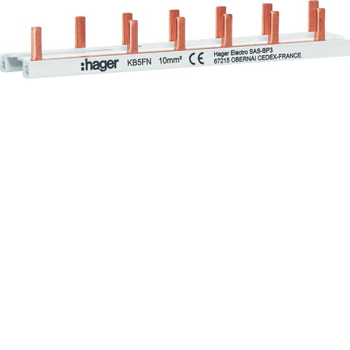 HAGER aansluitrail ge&iuml;soleerd 2-polig 7mod 63a KB5FN - Kb5fn - 11011156