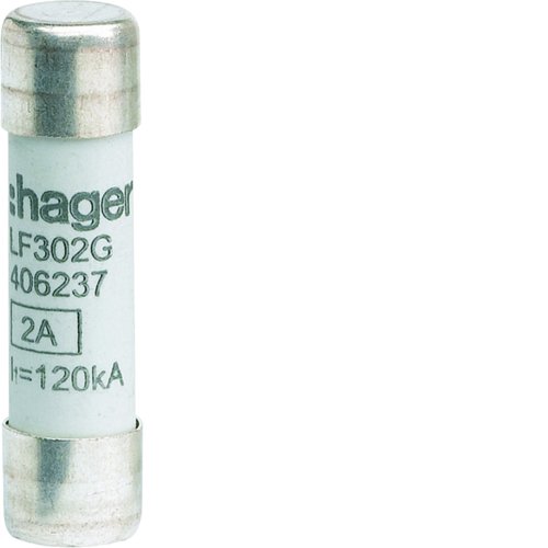 HAGER cilindrische zekering 10x38mm 2a LF302G - Lf302g - 11009644