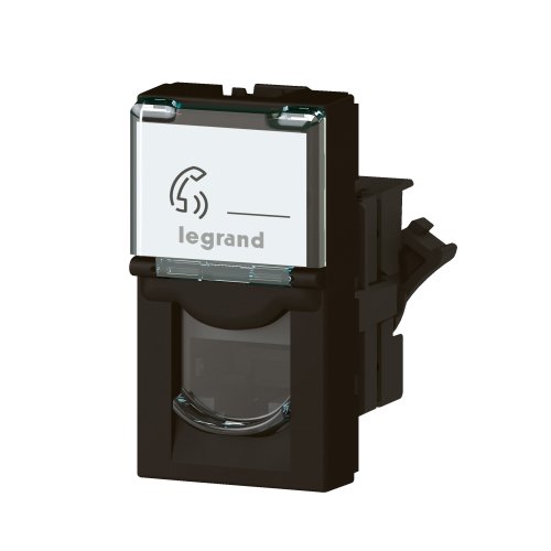 LEGRAND mosaic contactdoos rj45 cat6 ftp 1mod zwart 079162L - Lg 079162l web l - 11008725