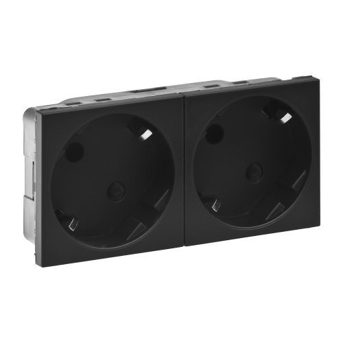LEGRAND wcd 2x2P+A schuko 45&deg; 4 mod. zwart - Lg 079372l web r - 11008605