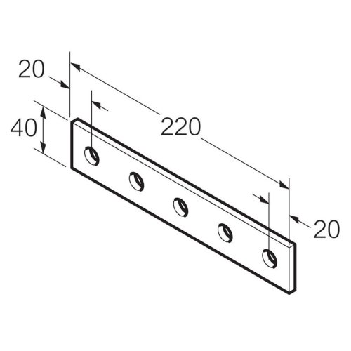 Legrand Bev.strip 5 gats 220x40x6mm Thvz - Lg sb510 - 20041538