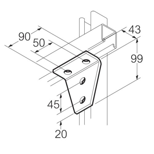 Legrand Bevestigingshoek 90gr Thvz - Lg sb550 - 20041550