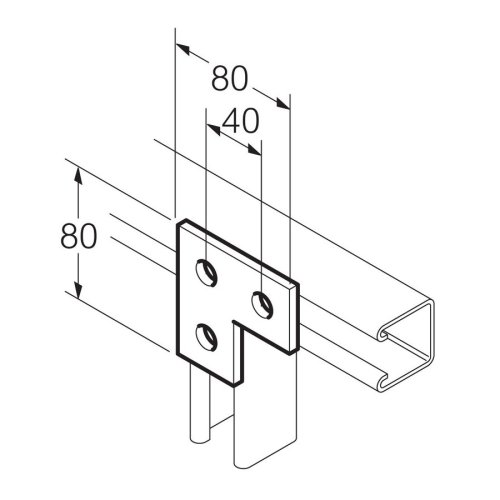 Legrand Bevestigingshoek verticaal Thvz 80x80/40 - Lg sb600 - 20041556