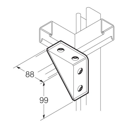 Legrand Bevestigingshoek versterkt Thvz 4-gats 99x88mm - Lg sb703 - 20041566