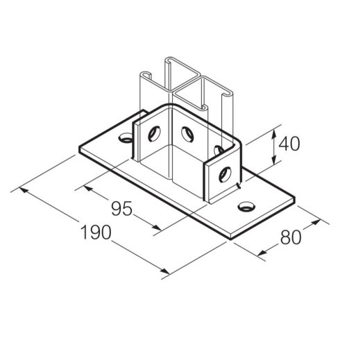 Legrand Bevestigings-/grond-/plafondplaat Thvz voor dubb. 82x41 profiel - Lg sb705 - 20041568