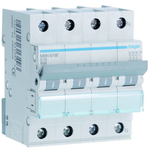 HAGER automaat 3p+n b16 MBN616E - Mbn616e - 8411573