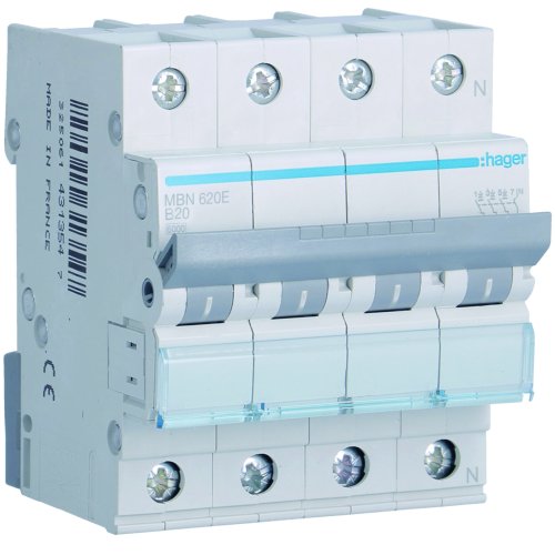 HAGER automaat 3p+n b20 MBN620E - Mbn620e - 8411636