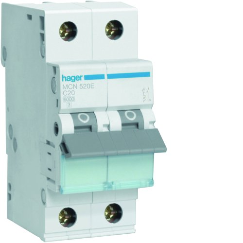 HAGER automaat 1p+n c20 MCN520E - Mcn520e - 8411698