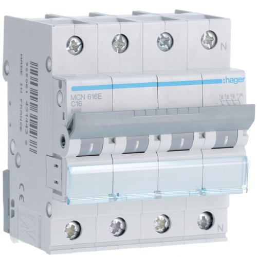 HAGER automaat 3p+n c16a MCN616E - Mcn616e - 8411577