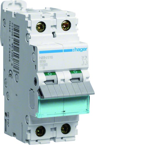 HAGER automaat 1p+n b16a NBN516 - Nbn516 - 11000024