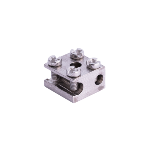 JMV Aardblokje (F) 1x25 +1x6 mm2 schuine zij-inleg, volledig RVS 316 - Productfoto transparant aardblokje jmv f volledigrvs - 20155800