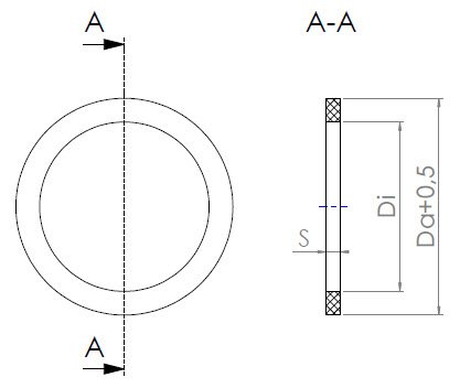 Wiska Afdichtring kunststof t.b.v. wartel M32, low temperature - Productfoto transparant afdichtringen siliconen metrisch lowtemp wiska - 20193634