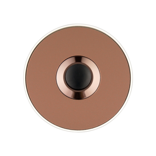 Grothe Beldrukker rond, koper met wit opbouwraam - Productfoto transparant beldrukker piccolo cerchio koper wit grothe - 20148516