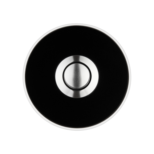 Grothe Beldrukker rond, zwart met wit opbouwraam - Productfoto transparant beldrukker piccolo cerchio zw wit grothe - 20148518