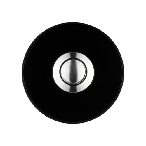 Grothe Beldrukker rond, zwart met zwart opbouwraam - Productfoto transparant beldrukker piccolo cerchio zw zw grothe - 20148519
