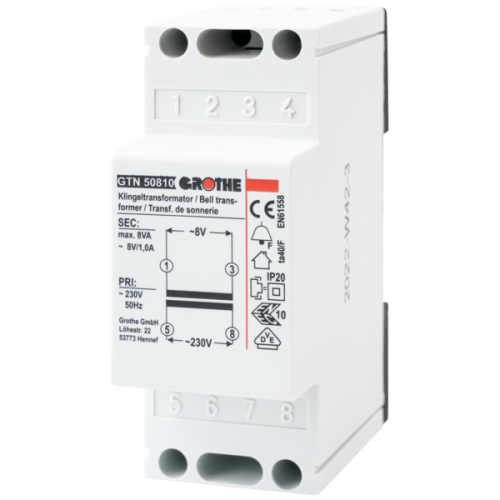 Grothe Beltrafo, 8/12/24Vac, voor kortstondige belasting, met reset-functie - Productfoto transparant beltrafo gt3182 grothe 710082 - 20148278