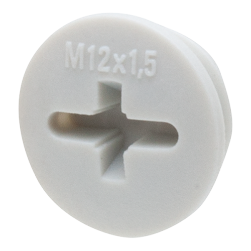 Wiska Blindstop kunststof M12x1,5 glasvezelversterkt, grijs - Productfoto transparant blindstop kunststof evsg12 wiska 563186 - 20148922