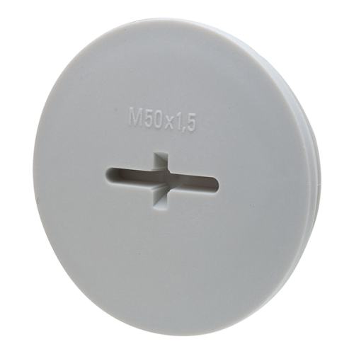 Wiska Blindstop kunststof M50x1,5 glasvezelversterkt, grijs - Productfoto transparant blindstop kunststof evsg50 wiska 563192 - 20148928