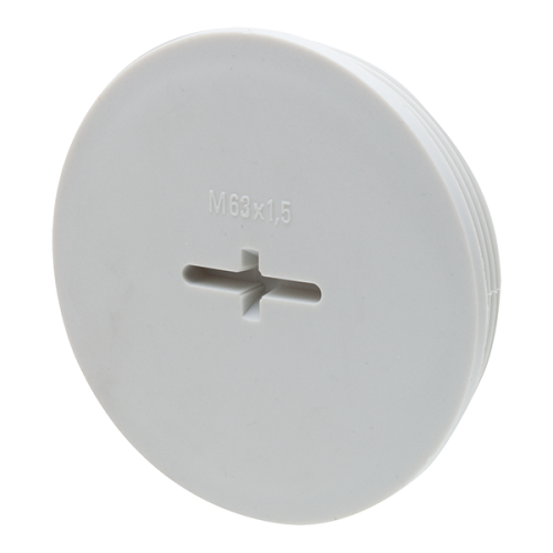 Wiska Blindstop kunststof M63x1,5 glasvezelversterkt, grijs - Productfoto transparant blindstop kunststof evsg63 wiska 563193 - 20148929