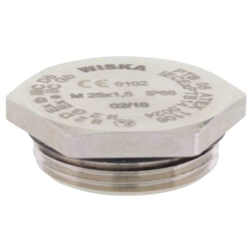 Wiska Blindstop ATEX, messing vernikkeld, M16x1,5 - Productfoto transparant blindstop m16 messing wiska ex emvs16 - 20149555