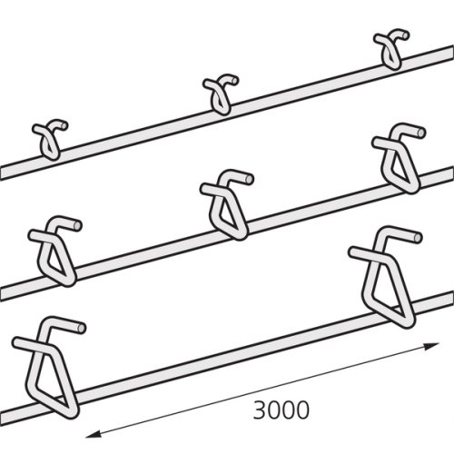 Pflitsch Buigzame kabelgeleider, RVS V4A,met geleidingsringen, 12x12mm - Productfoto transparant buigzame kabelgeleider stang van 3 meter single wire system pflitsch - 20154100