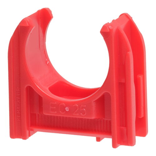 Schnabl Kunststof buisklem, halogeenvrij, diameter 1inch / 24,8-26 mm, rood - Productfoto transparant buisklem euroclip ec25 rood schnabl 230935 - 20212094