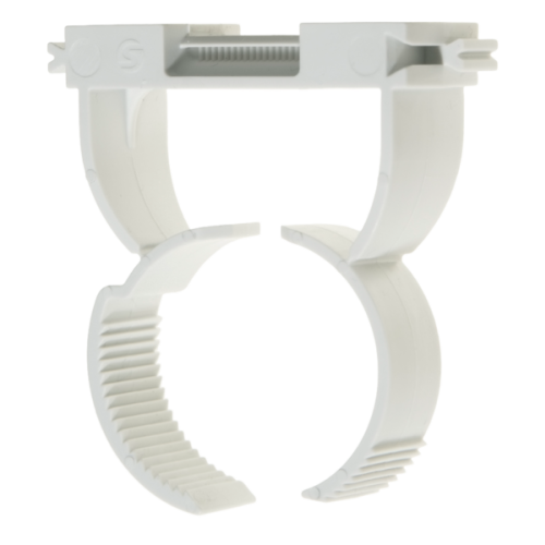 Schnabl Kunststof buisklem, gesloten, hal.vrij, instelbaar, FC 32-40mm, grijs - Productfoto transparant buisklem kunststof grijs 32 40mm flexiclip schnabl - 20148663