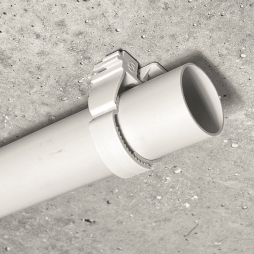 Schnabl Kunststof buisklem, gesloten, hal.vrij, instelbaar, FC 32-40mm, grijs - Productfoto transparant buisklem kunststof grijs instelbaar flexiclip schnabl installatie2 - 20148663
