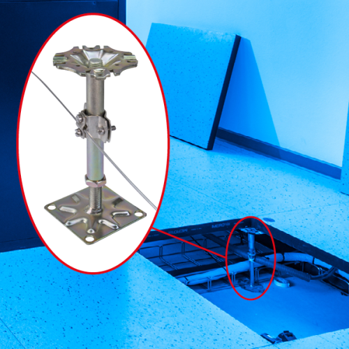 JMV Montageklem voor montage op vloerpoot van o.a. computerruimte 20-25mm. - Productfoto transparant computervloerpootklem buisaardklem jmv 9500735 01 - 20156504