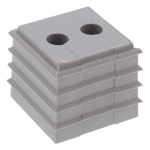 Wiska Conmaxx inzetstuk, klein (1 EH), gesneden t.b.v. kabel 2x 4-5mm, grijs - Productfoto transparant conmaxx inzet cdkg 2x56 wiska 550889 - 20150423