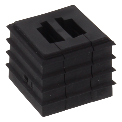 Wiska Conmaxx inzetstuk, klein (1 EH), gesneden t.b.v. kabel 2x ASI, zwart - Productfoto transparant conmaxx inzet cdkg 2xasi wiska 550853 - 20150388