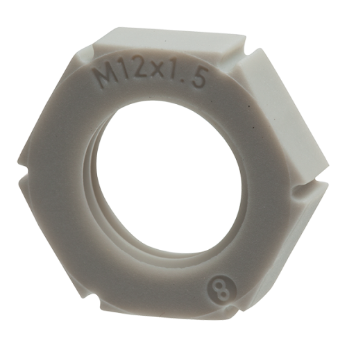 Wiska Contramoer kunststof M12x1,5 grijs - Productfoto transparant contramoer kunststof emug12 wiska 563500 - 20148972