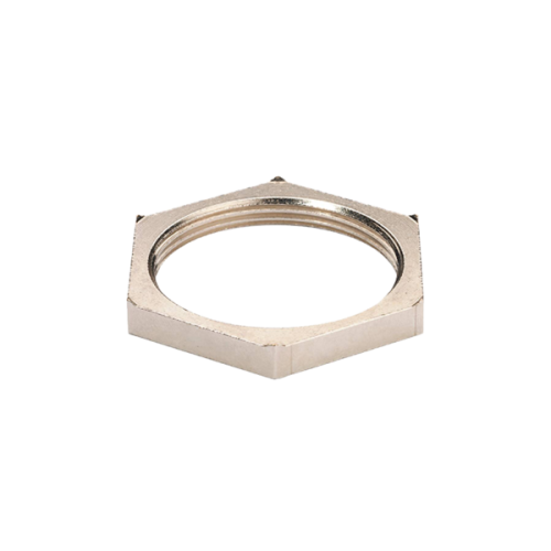 Wiska Kerf-contramoer messing vernikkeld met potentiaal vereffening PG36 - Productfoto transparant contramoeren potentiaalvereffening messing vernikkeld pg draad mmu emv wiska - 20210363