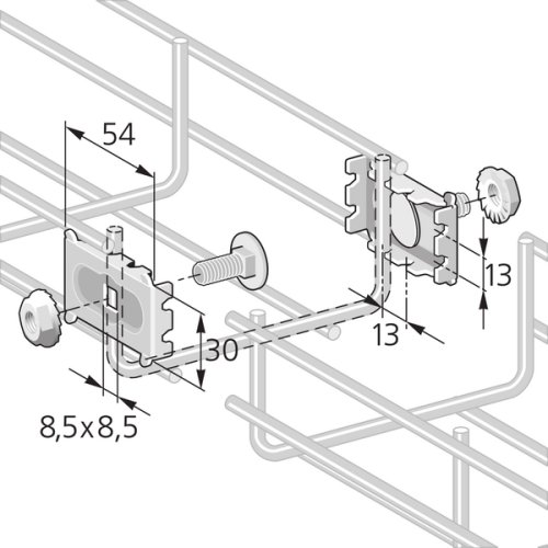 Pflitsch Verbindingsplaat B - Productfoto transparant draadgoten verbindingsplaat pflitsch - 20153709
