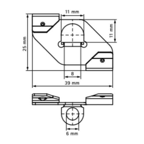 JMV Draai-klembevestiging tbv systeemplafondmontage staal, met 6mm bev.gat - Productfoto transparant draaiclip klembevestiging act jmv 9004811 01 - 20156572