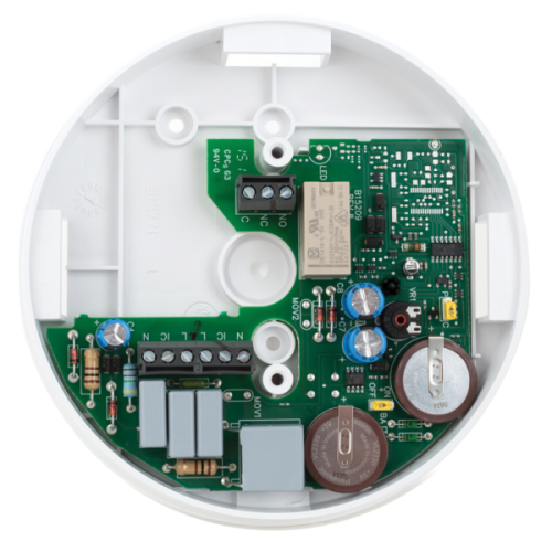Ei Electronics Relaisbasis opb, pot.vrij wisselc 230V, 10-jrs LI back-up, met deksel - Productfoto transparant ei relaisbasis back up batterij ei128rbu - 20150767