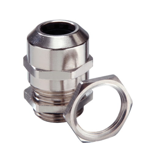 Wiska Kabelwartel messing vern. met contramoer M12, doorlaat 3-7mm - Productfoto transparant emskv sprint wartel messing vernikkeld set incl contramoer wiska - 20193594