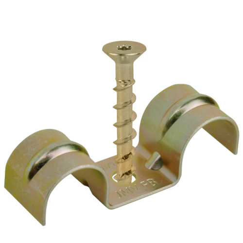 JMV Functiebehoudbeugel voor 2x19mm, met schroefanker 6x28mm, E30-E90 - Productfoto transparant fbb functiebehoudbeugel schroefanker dubbel jmv - 20156656