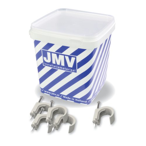 JMV Spijkerclip, halogeenvrij, voor flexbuis 16-19/20mm, naturel, in emmer - Productfoto transparant flexbuis spijkerclip emmer jmv - 20155897